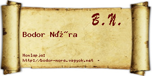 Bodor Nóra névjegykártya