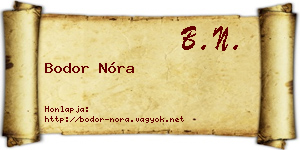 Bodor Nóra névjegykártya