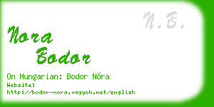 nora bodor business card