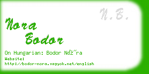 nora bodor business card